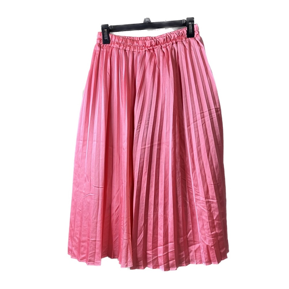 Sadie & Love Pink pleated midi skirt size L EUC